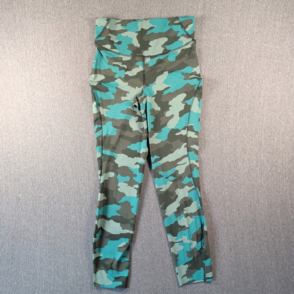 LULULEMON Camo Leggings Base Pace High Rise Tight 25" Sz 6 Dark Olive Green EUC